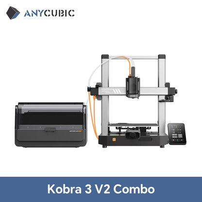 ANYCUBIC Kobra 3 V2 Combo AE Version 600mm/s Fast Printing 3D Printer Up to 8 Colors Filament Auto Drying APP Control 3D Printer