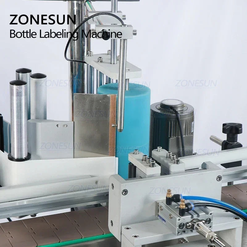 ZONESUN Full Automatic Round Plastic Glass Water Beverage Bottle Positioning And Labeling Machine
