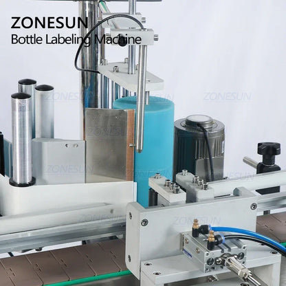 ZONESUN Full Automatic Round Plastic Glass Water Beverage Bottle Positioning And Labeling Machine
