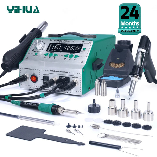 YIHUA 948-II Suction Tin Gun Desoldering Station Hot Air Gun Soldering Iron Suction Pen 4 IN 1 Intelligent Soldering Station