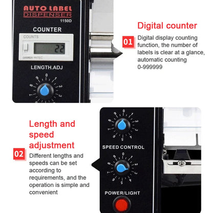 Automatic Label Peeler Dispenser Smart Counting Transparent Label Separator 140mm Label Peeler Tearing Machine