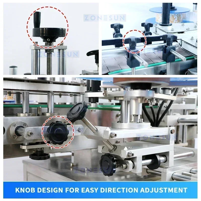 ZONESUN Automatic Tabletop Labeling Machine Wrap Around Labeler Round or Flat Bottles Detergent Beverages Jar ZS-TB300N