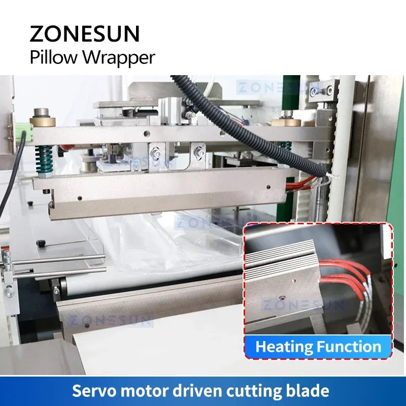 ZONESUN Automatic Pillow Packaging Machine Food Vegetables Fruits Horizontal Flow Wrapper Pouch Packing  ZS-ZB600X
