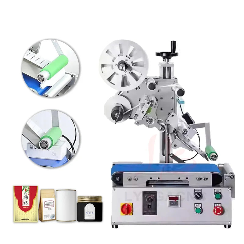 2in1 Flat/Round Bottles Labeling Machine LY-140 Fully Automatic Line Labeler Packaging Equipment Sticker  Label Counting Tools