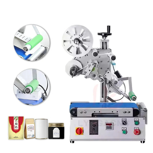 2in1 Flat/Round Bottles Labeling Machine LY-140 Fully Automatic Line Labeler Packaging Equipment Sticker  Label Counting Tools