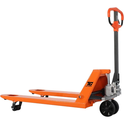 Tory Carrier Pallet Jack Hand Truck Manual Pallet Jacks 5500-Lb. Capacity, 27 x 48 Forks Standard Duty, Rubber Handle, Nylon Whe