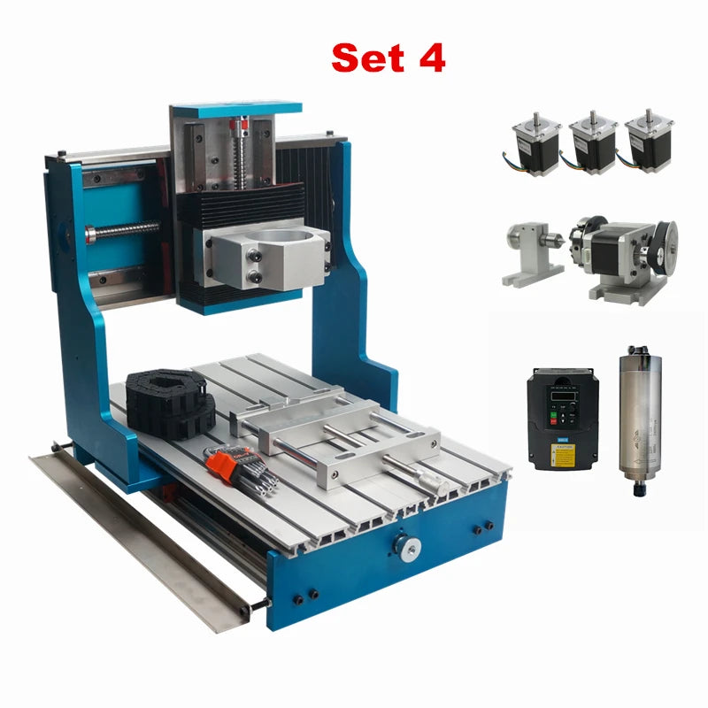 Mini CNC 6040L 3040L Linear Guideway Frame 4axis 1500W with Nema23 Motors for CNC 6040 Wood Metal Engraving Machine Router Kit