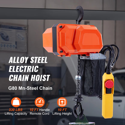 SucceBuy 330/1100/2200LBS Electric Wire Rope Hoist Crane Electric Chain Hoist with Trolley Overhead Garage Ceiling Winch