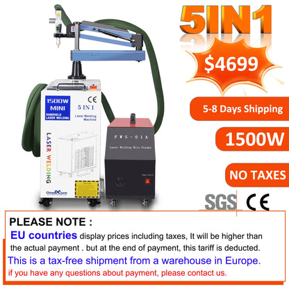 2000W 5 in 1 Fiber Laser Battery Welding Cleaning Cutting welding Machine Double Swing Handheld 1500W Laser Welder for All Metal