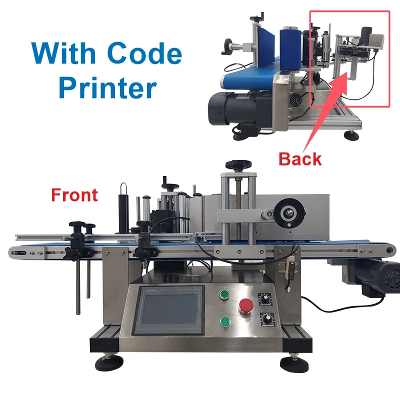 LY Round Plastic Bottle Labeling Sticker Machine Full-Automatic Touch Screen Optional Code Printer Function 220V 110V