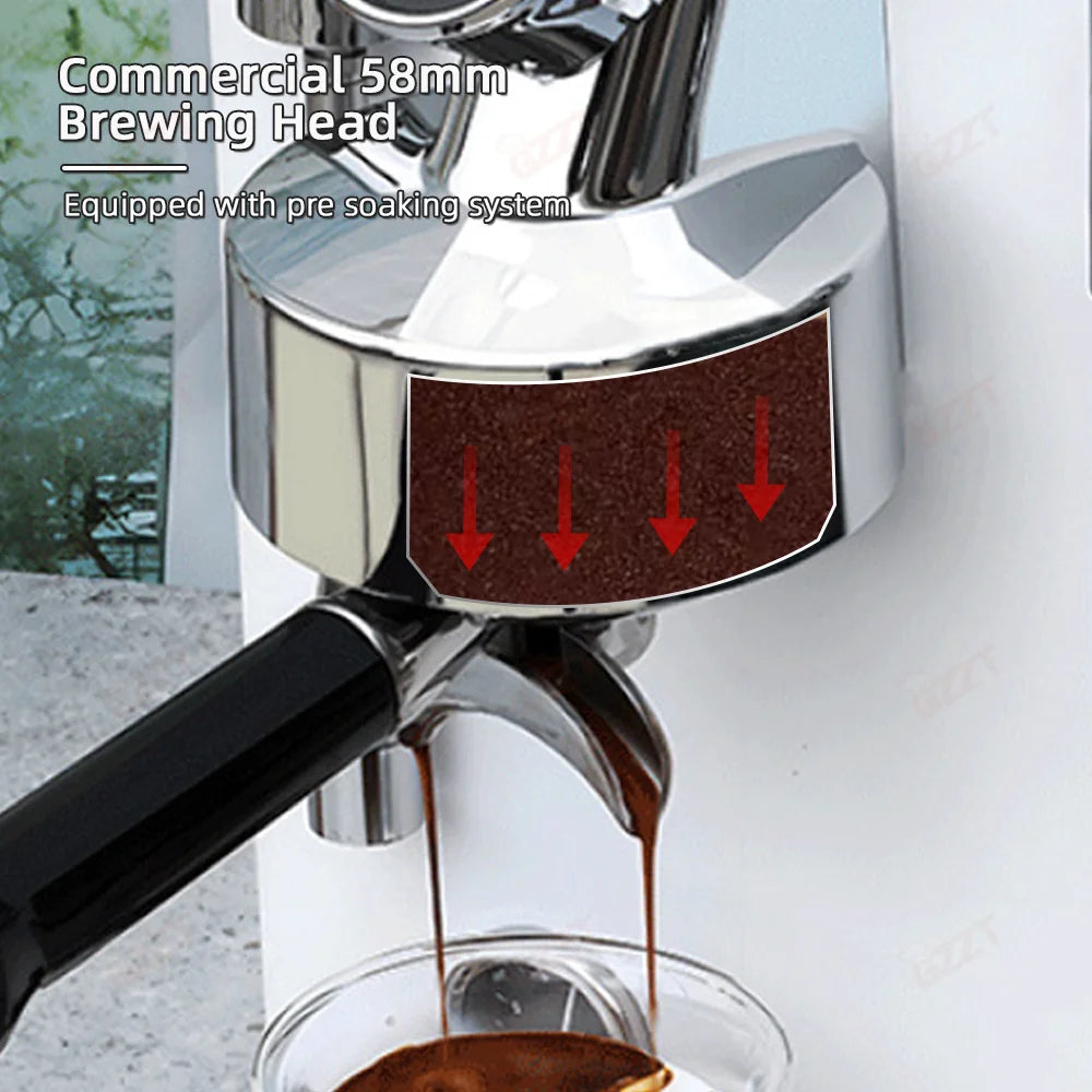 GZZT CM6005 Commercial Coffee Machine Double Pump Triple Heating PID Control 3100W Espresso Machine with Microcomputer 220V