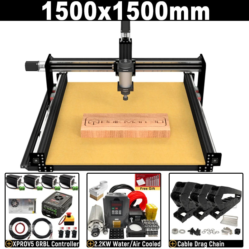 BulkMan3D ULTIMATE Bee CNC Engraver xPRO V5 GRBL 4-Axis Ball Screw HGR Rails Precise Router Machine for Wood Metal Acrylic Cut