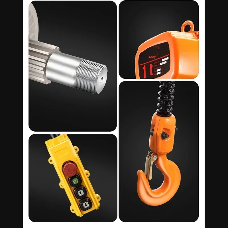 New 220V/1100W/1500W Portable Overhead Electric Chain Hoist Crane Fixed Single Chain Industrial Hoist Chain Hoist Lifting