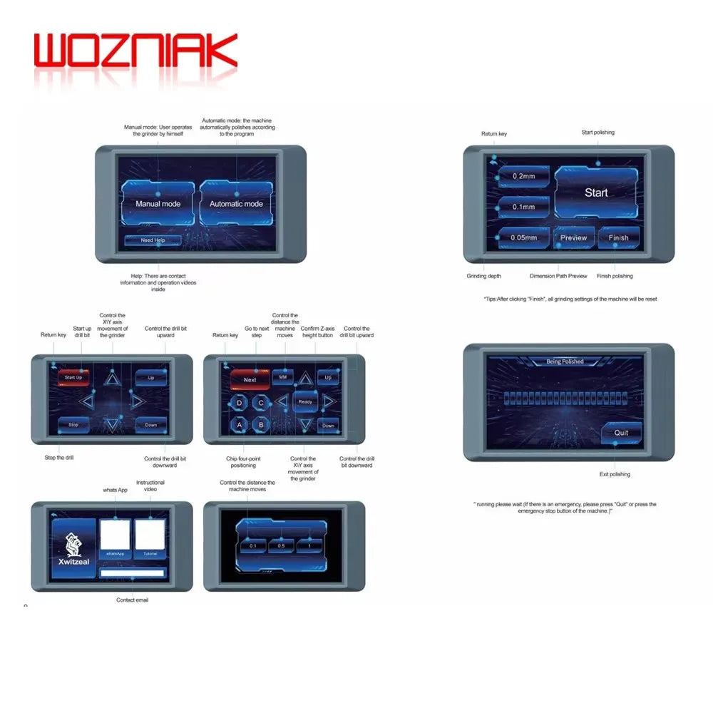 XWITZEAL Q1 Smart Automatic CNC Chip Grinding Machine For iPhone 11-15PM Android Touch IC CPU Frame Polishing Phone Repair Tools