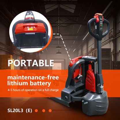 Full Electric Pallet Jack - 4400lbs Cap. Lithium Battery Powered Pallet Trucks 48"x27" Fork Size Lift Jacks for Narrow Spaces