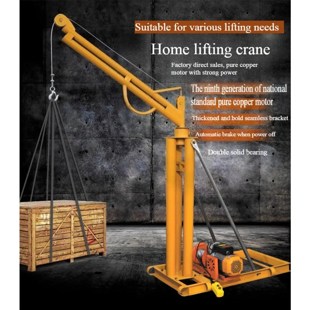 Construction site decoration crane household small lifting roof outdoor indoor loading hoist 1 ton crane