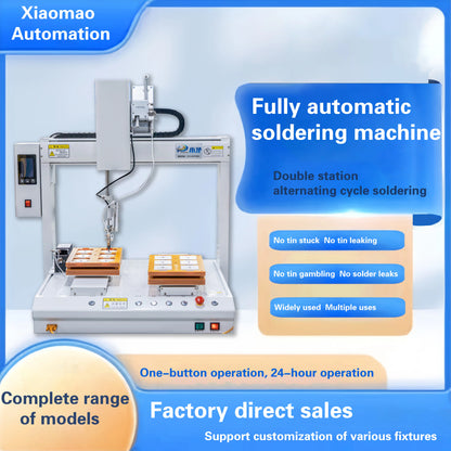 Custom Configuration PCB Board Solder Robot Dip Strips Spot Welding Four Axis Automatic Soldering Machine