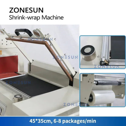 ZONESUN ZS-SPL3 Automatic L-Bar Sealer Shrink Wrap Machine with Shrink Tunnel for Carton & Product Packaging