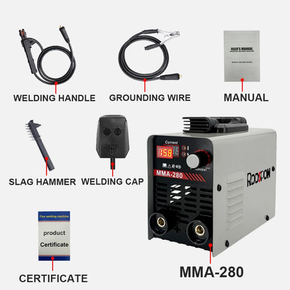 MMA 280 Welding Machine 220V EU Plug ARC LED Digital Display DC Inverter Portable Welder Tools Welding Equipment For Household