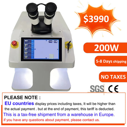 200W Jewelry Laser Spot Welder for Gold and Silver Metal Spot Soldering Machine CCD Laser Soot Welder Jewellry Laser Welding