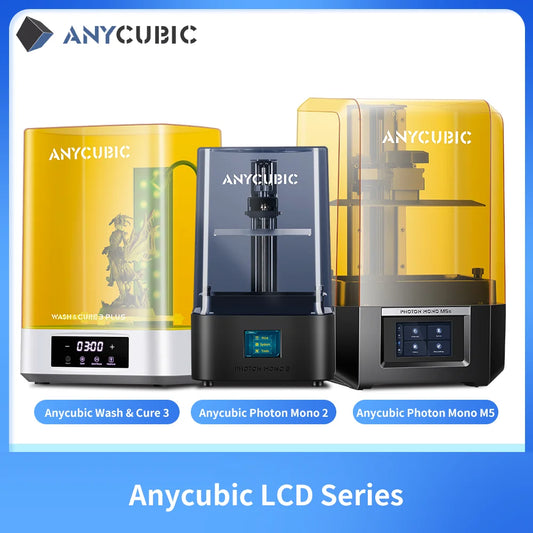 ANYCUBIC DLP SLA LCD 3D Printer High Speed 3D Resin Printer Photon Mono 4, M5s Pro, M7 Pro, M7, D2&Wash Cure Machine