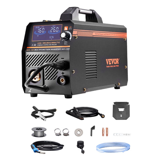SucceBuy 4 in 1 MIG Welding Machine Gas MIG 160A 200A Multi-Process Synergic Mig Welder w/ IGBT Inverter LCD Screen Display MIG