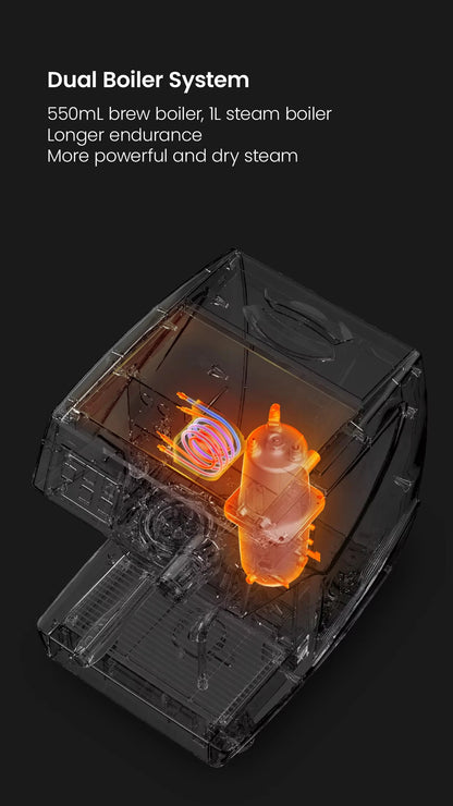 CAFOVO Gemilai G3200F Commercial Espresso Machine Dual Boiler 2950W PID Temperature Control 4-Hole Steam for Cafe Restaurant Bar