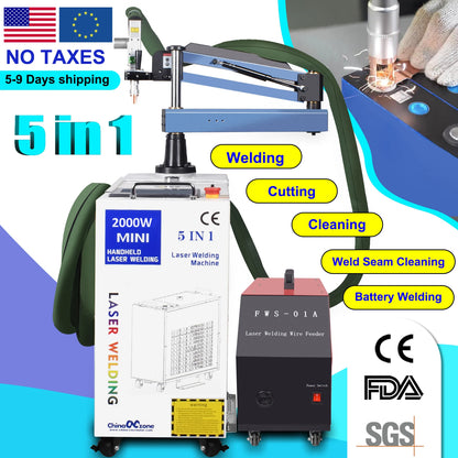 2000W New Energy Battery Welding 5 in 1 Fiber Laser Welding Cleaning Cutting Welding Machine Handheld Laser Welder for Metal