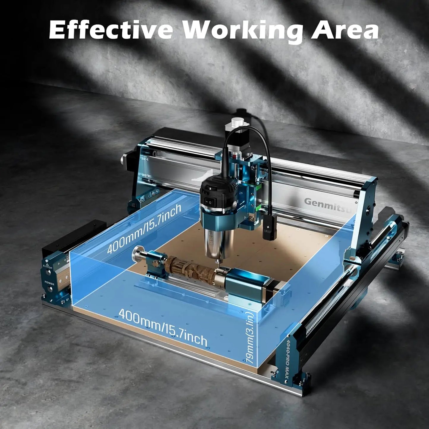 Genmitsu CNC Machine 4040-PRO MAX with 710W Trimmer CNC Router & Linear Rail Driven, 3 Axis Engraving Machine