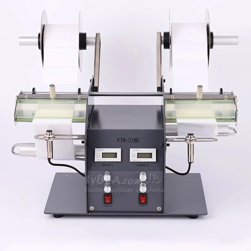 Label Stripping Machine Fiber Optic/Photoelectric Induction Labeler Stripper FTR-218C 200MM 180MM 120MM Automatic Dual Dispenser