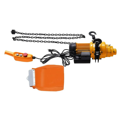 1 Ton Single Phase Overhead Crane 2200lbs Electric Chain Hoist, w/ DT Grade Carburized Double Chain 20 ft Lifting Height
