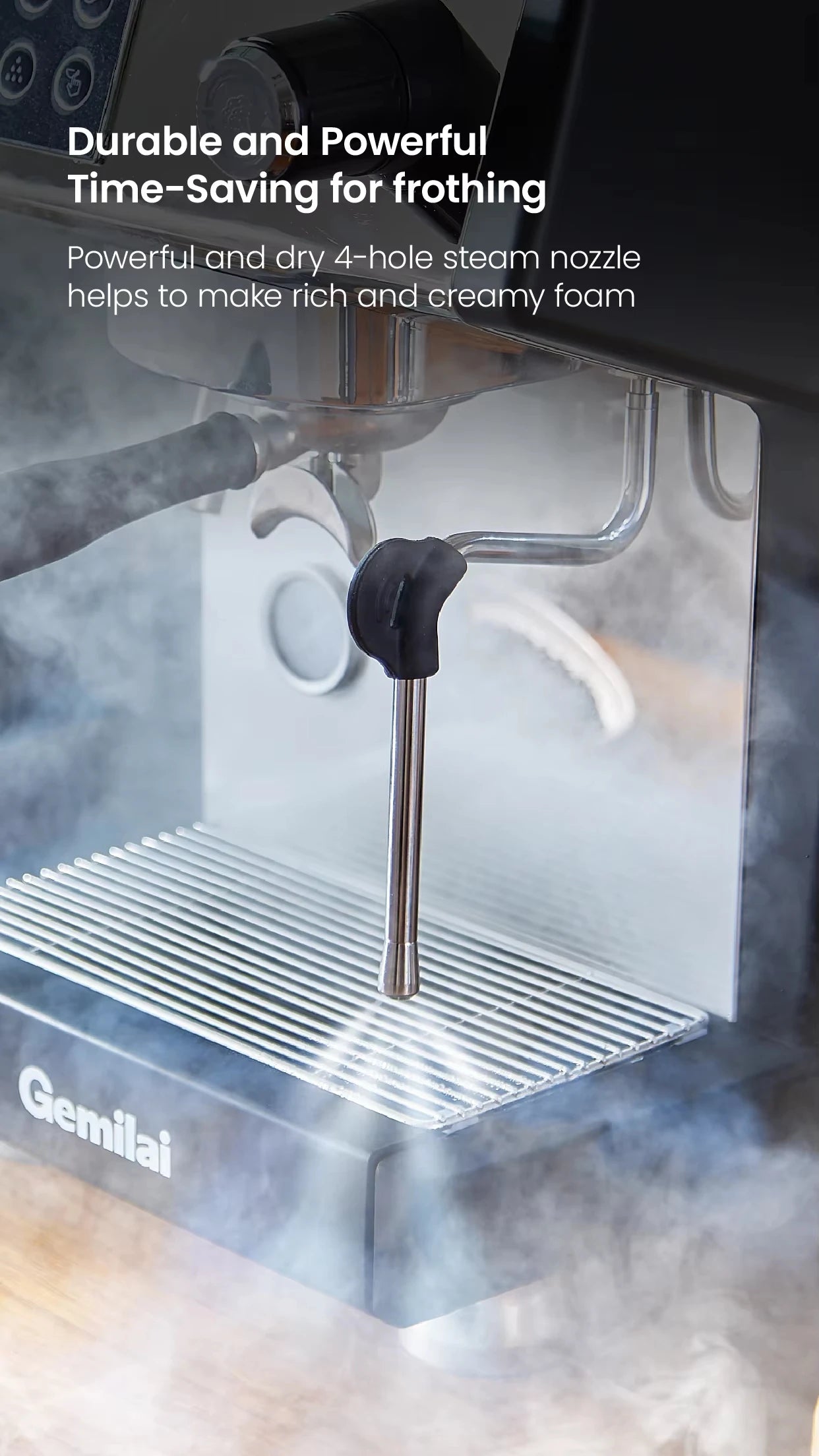 CAFOVO Gemilai G3200F Commercial Espresso Machine Dual Boiler 2950W PID Temperature Control 4-Hole Steam for Cafe Restaurant Bar