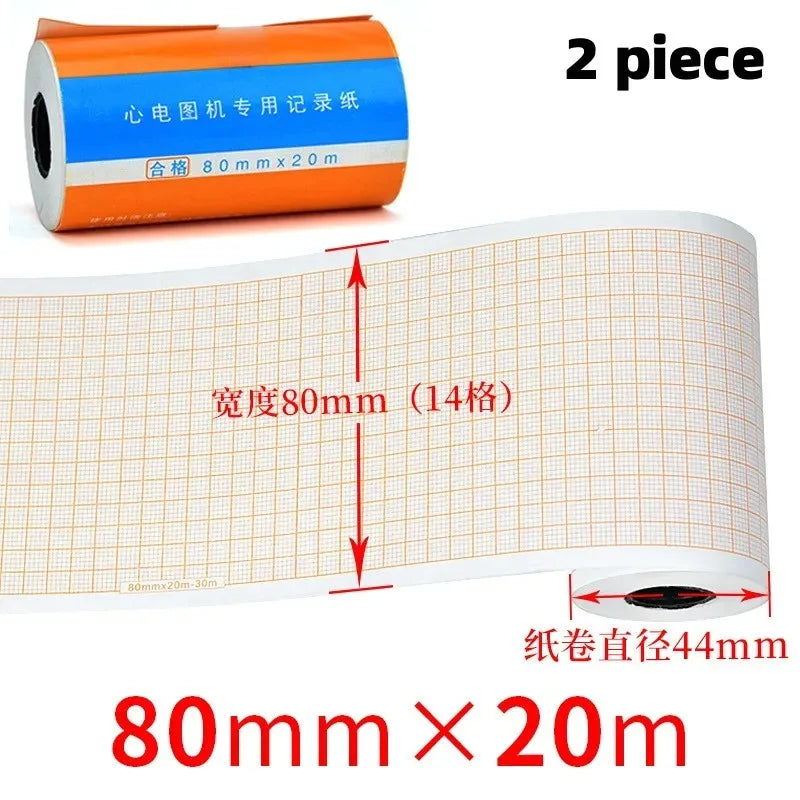 Recording Paper of Electrocardiogram ECG EKG Machine 50mm*20m/80mm*20/110mm*20m /210mm Electrocardiograph Thermal Printer Paper