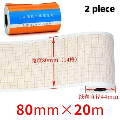 Recording Paper of Electrocardiogram ECG EKG Machine 50mm*20m/80mm*20/110mm*20m /210mm Electrocardiograph Thermal Printer Paper