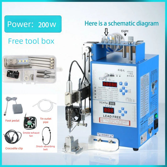 MultiFunction Semi-Automatic Soldering Machine with Foot Switch Light Belt Motor USB2 Wire Soldering Tool Point Soldering Device