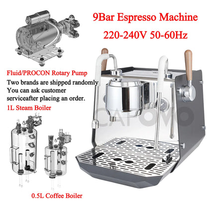 CAFOVO E102 Commercial Semi-Automatic Espresso Machine with PID Preinfusion Electronic Screen Control Storage Type Double Boiler