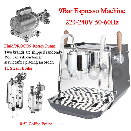 CAFOVO E102 Commercial Semi-Automatic Espresso Machine with PID Preinfusion Electronic Screen Control Storage Type Double Boiler