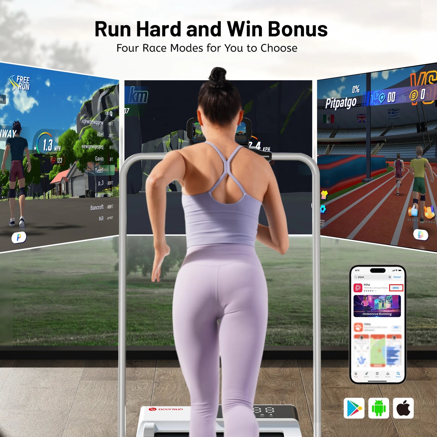 Treadmills for Home Foldable,Folding Walkingpad Treadmill MAX 300lbs APP Remote Control,Running Machine with Safety Handrail