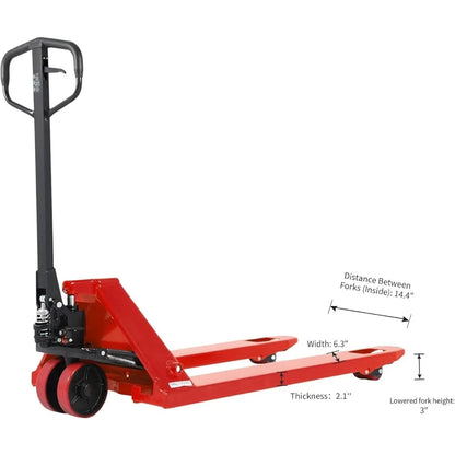 Tory Carrier Hand Pallet Jack Truck 6600 Lb. Capacity Manual Pallet Trucks 27 x 48 Forks Standard Duty Hand Pallet Jacks