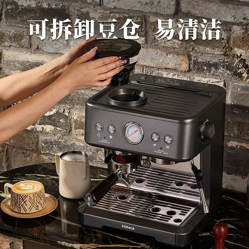 Home coffee machine high pressure extraction integrated Italian espresso commercial American freshly ground multifunctional