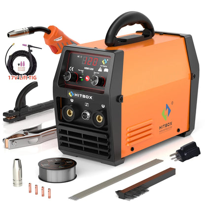 HITBOX Mig Welding Machine Synergy HBM1200 Semi-Automatic 3 in 1 Inverter Tig Argon Arc MIG Gas-Less Soldering Welder 110V 220V