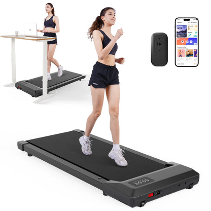 39.37inch Under Desk Treadmill 350lbs Portable Treadmills for Home/Office Walkingpad App/Remote Control LCD Screen Data Tracking
