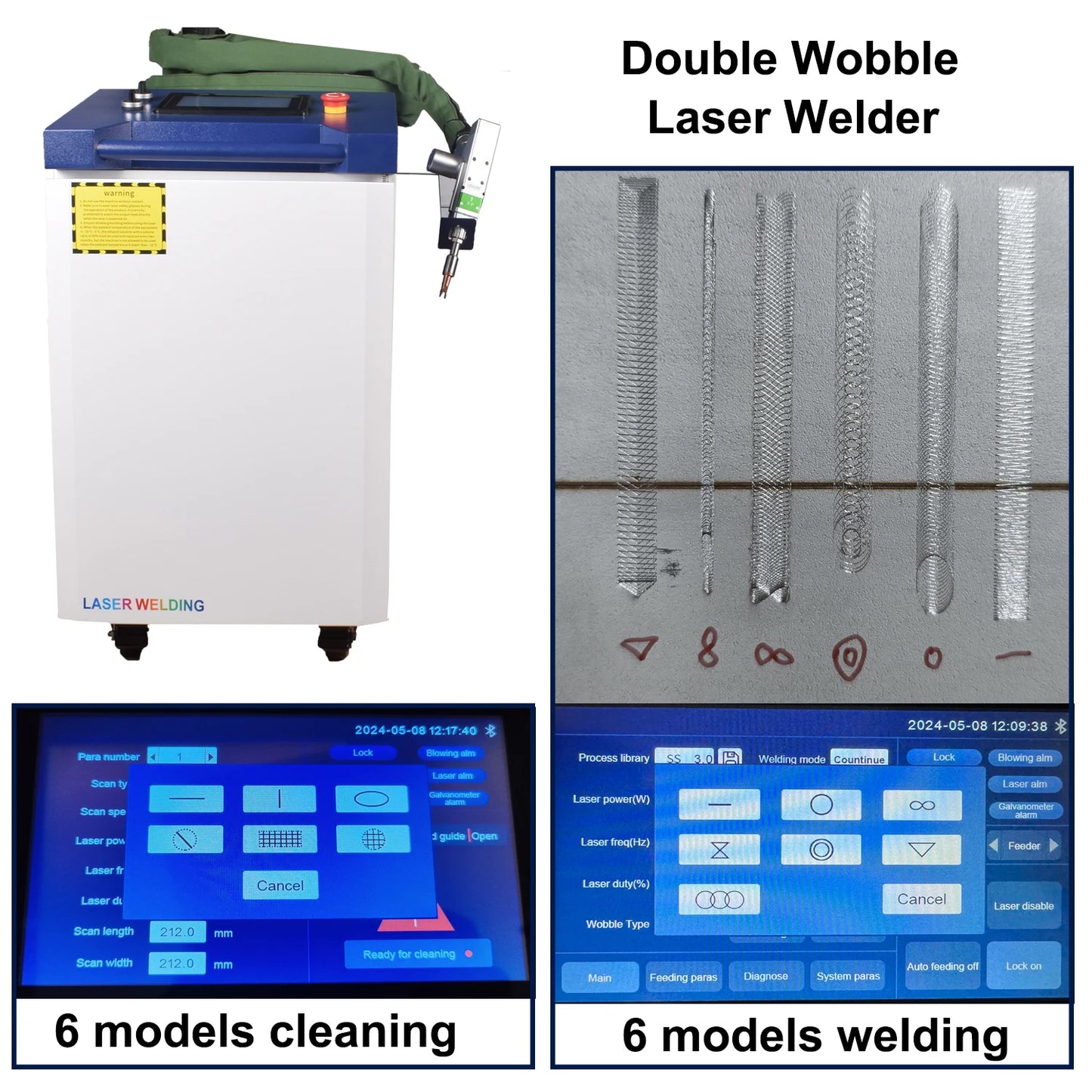 2000W Raycus Fiber Laser Welding Machine 4 in 1 Laser Welding Cutting Cleaning Machine Handheld Double Wobble Fiber Laser Welder