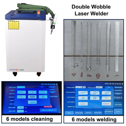 2000W Raycus Fiber Laser Welding Machine 4 in 1 Laser Welding Cutting Cleaning Machine Handheld Double Wobble Fiber Laser Welder