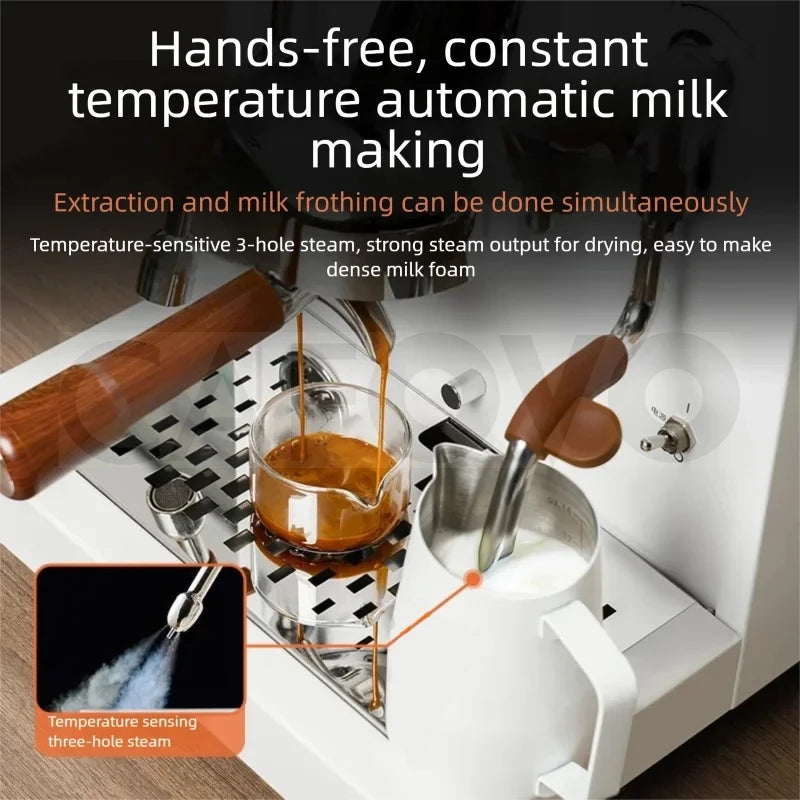 CAFOVO K7Pro E61 Dual Boiler Commercial Espresso Machine with Flow Control PID Espresso Maker OPV Adjustable Extraction Pressure