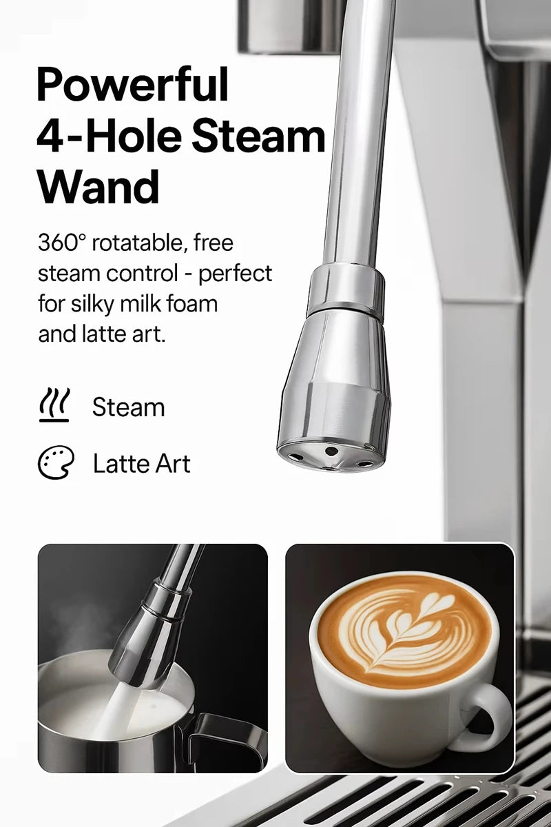 CAFOVO E003 9Bar Commercial Espresso Machine Dual Boiler Rotary Pump PID Control for Café Built-in flow Meter 220V 110V