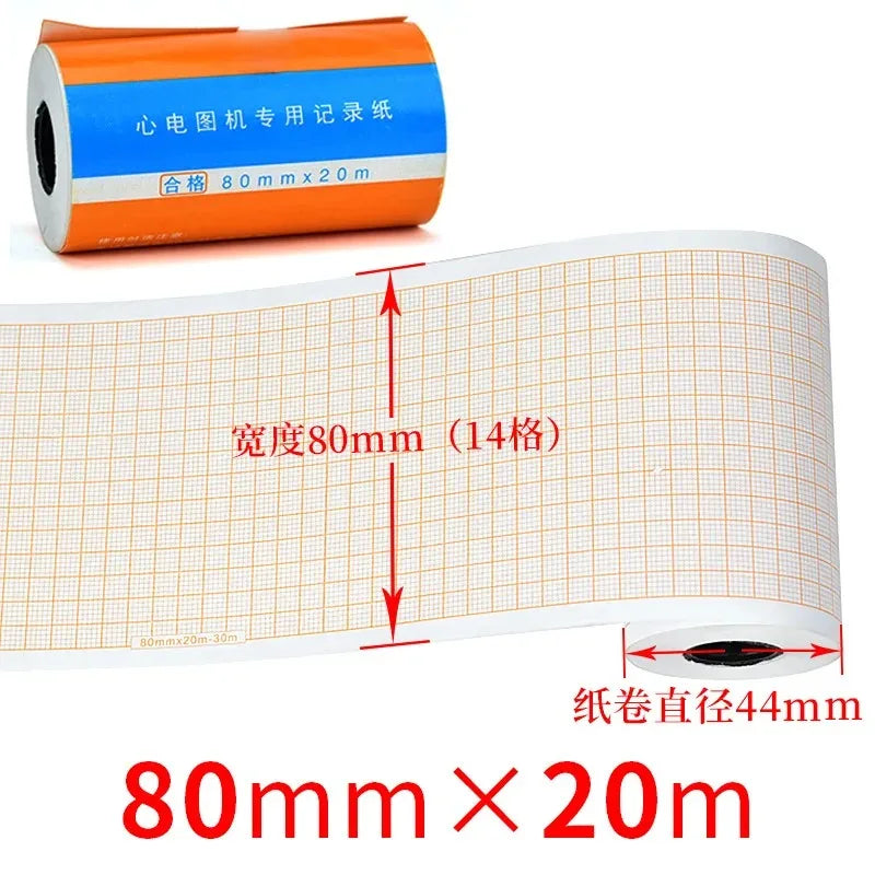 Recording Paper of Electrocardiogram ECG EKG Machine 50mm*20m/80mm*20/110mm*20m /210mm Electrocardiograph Thermal Printer Paper