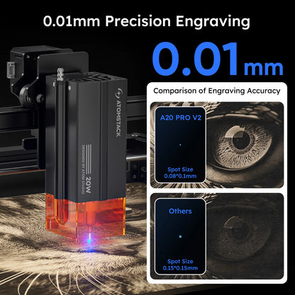 Atomstack A20 Pro V2 Laser Engraver machine Machine Quad-Laser Cutter 20W For Metal Arcylic Wood Glass Logo 400*365mm