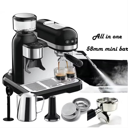 CAFOVO EM3601 3 in 1 Espresso Coffee Brewer Machine with Grinder 3 heating blocks 19bar Commercial Italy Coffee Maker