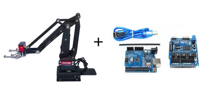4 DOF Robot Arm with Metal Rotating Big/Small Base For Arduino ESP32 Robot DIY Kit Manipulator Claw Programmable Robot Projects